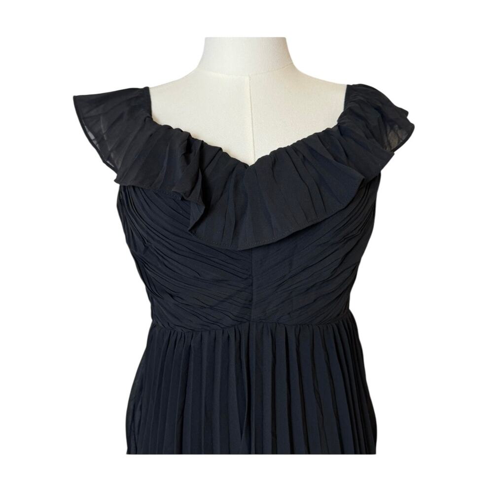 Lulus Always Remarkable Black Pleated Tiered Off Shoulder Maxi Dress M - Picture 6 of 8